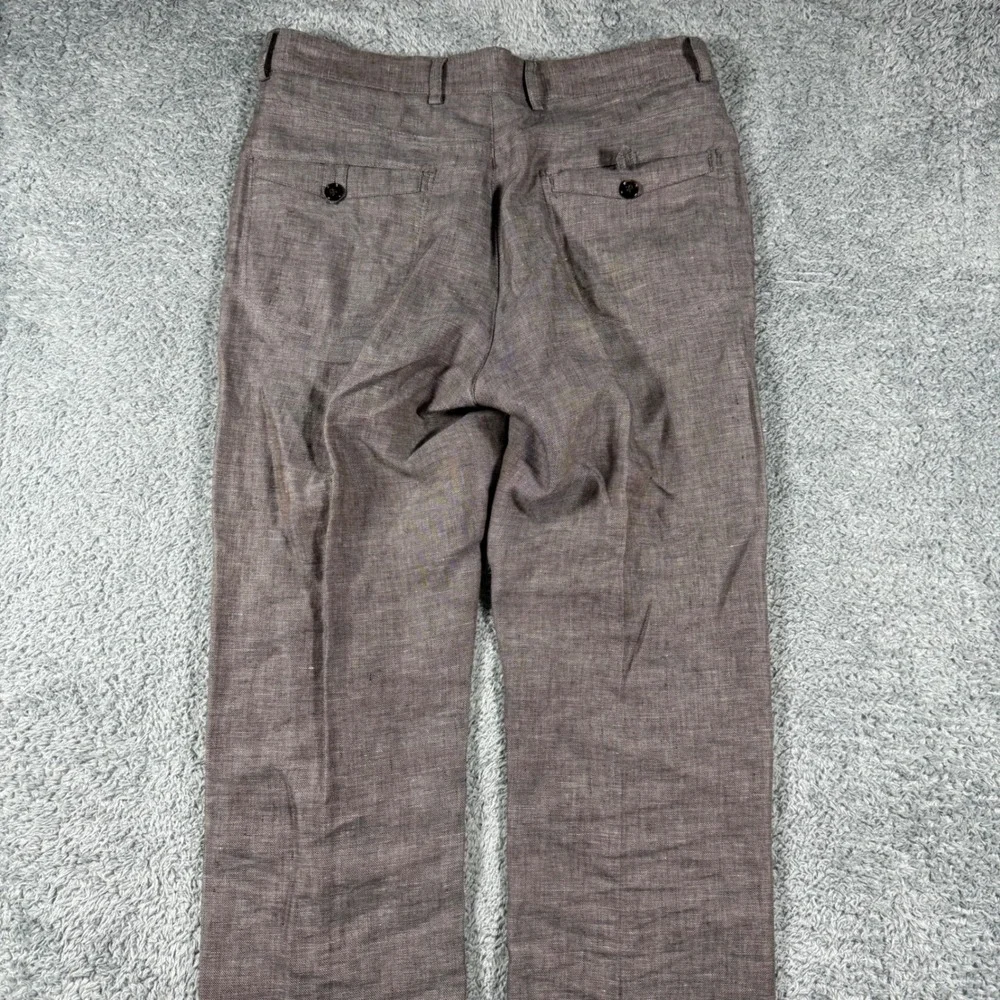 Baird McNutt Linen Pants Slim Fit Flat Front Trousers Mens 30x30 Murano